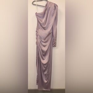 Elegant Lavender Maxi Dress with Button Details